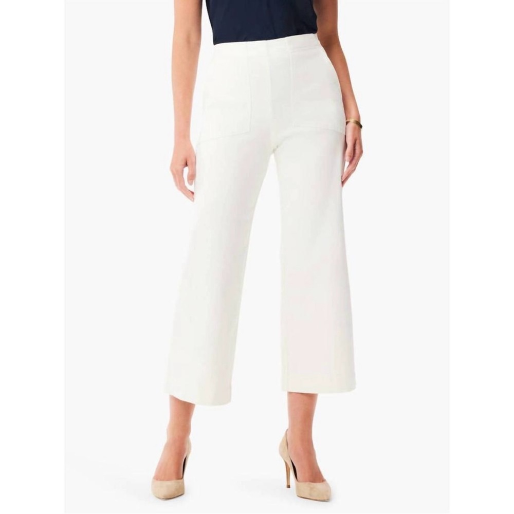 Nic+Zoe White Wide Leg Crop Jeans, 4